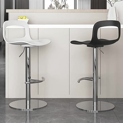 Modern Minimalist Square Rectangular PP Stainless Steel Swivel Height-adjustable Bar Stool Backrest Armless For Dining Room & Kitchen