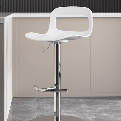 Modern Minimalist Square Rectangular PP Stainless Steel Swivel Height-adjustable Bar Stool Backrest Armless For Dining Room & Kitchen