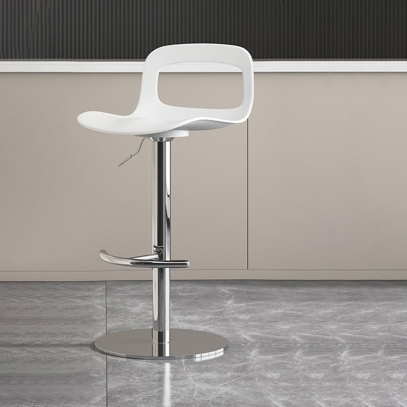Modern Minimalist Square Rectangular PP Stainless Steel Swivel Height-adjustable Bar Stool Backrest Armless For Dining Room & Kitchen