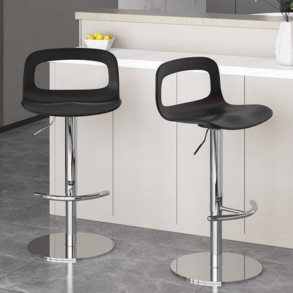 Modern Minimalist Square Rectangular PP Stainless Steel Swivel Height-adjustable Bar Stool Backrest Armless For Dining Room & Kitchen