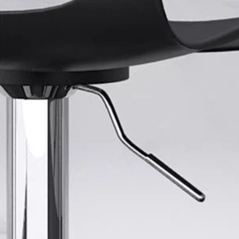 Modern Minimalist Square Rectangular PP Stainless Steel Swivel Height-adjustable Bar Stool Backrest Armless For Dining Room & Kitchen