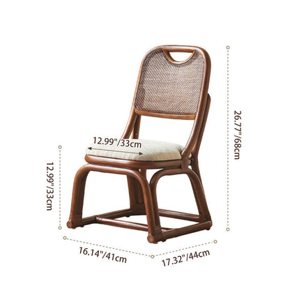 Contemporary Boho Square Cotton-linen Rattan Agate Rattan Weaving Low Stool For Living Room