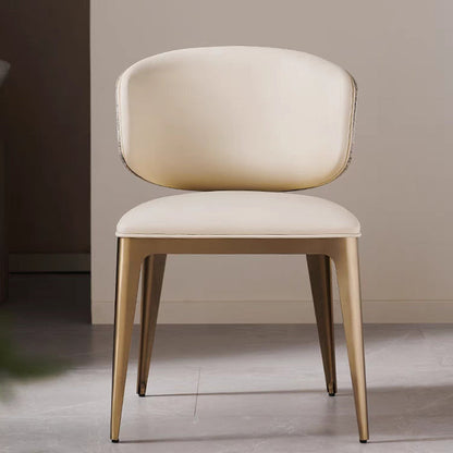 Contemporary Luxury Square Rectangular Microfiber Leather Stainless Steel Dining Chair Backrest Armless For Dining Room & Kitchen