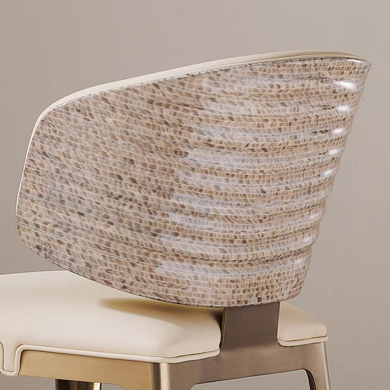 Contemporary Luxury Square Rectangular Microfiber Leather Stainless Steel Dining Chair Backrest Armless For Dining Room & Kitchen