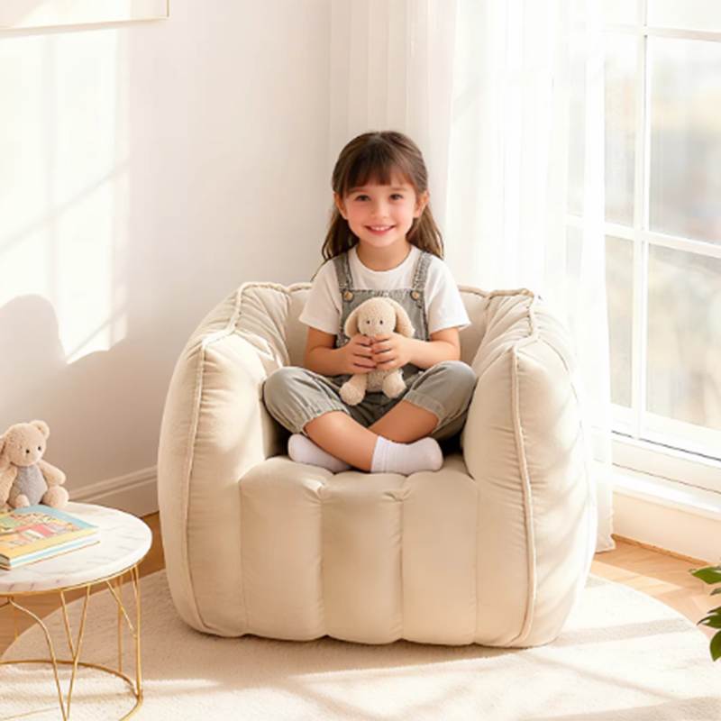 Modern Minimalist Rectangular Velvet Rebound Sponge Compressible Kid Lazy Sofa Backrest Armrest For Living Room