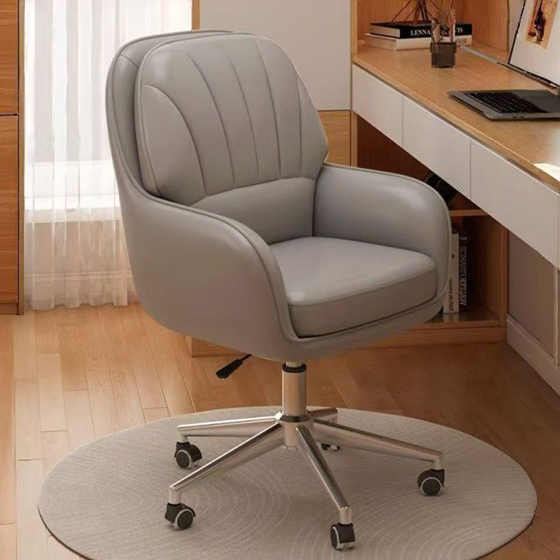 Modern Minimalist Square Rectangular Cat Scratch Leather Nylon Iron Solid Wood Plywood Swivel Height Adjustable Movable Desk Chair Backrest Armrest For Home Office