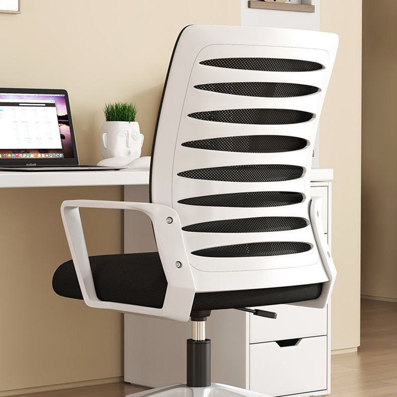Modern Minimalist Square Mesh Fabric Nylon Swivel Height Adjustable Movable Desk Chair Backrest Armrest For Home Office