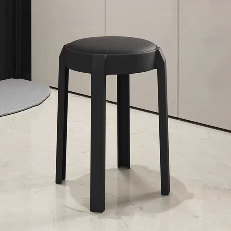 Modern Minimalist Round PU Leather PP Stackable Dining Chair Backrest Armrest For Dining Room & Kitchen