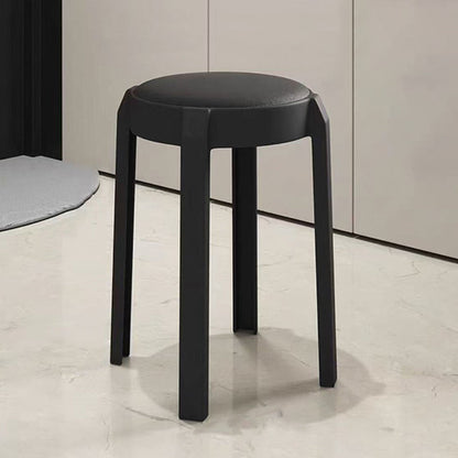 Modern Minimalist Round PU Leather PP Stackable Dining Chair Backrest Armrest For Dining Room & Kitchen