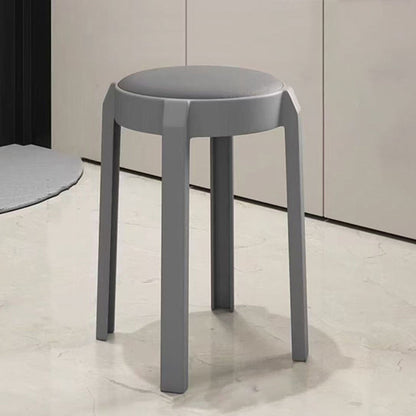 Modern Minimalist Round PU Leather PP Stackable Dining Chair Backrest Armrest For Dining Room & Kitchen