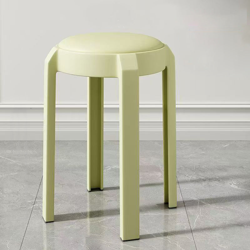 Modern Minimalist Round PU Leather PP Stackable Dining Chair Backrest Armrest For Dining Room & Kitchen