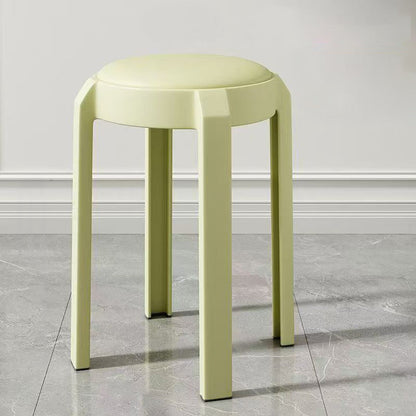 Modern Minimalist Round PU Leather PP Stackable Dining Chair Backrest Armrest For Dining Room & Kitchen