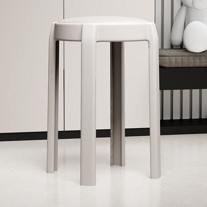 Modern Minimalist Round PU Leather PP Stackable Dining Chair Backrest Armrest For Dining Room & Kitchen