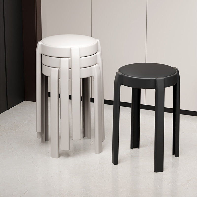 Modern Minimalist Round PU Leather PP Stackable Dining Chair Backrest Armrest For Dining Room & Kitchen