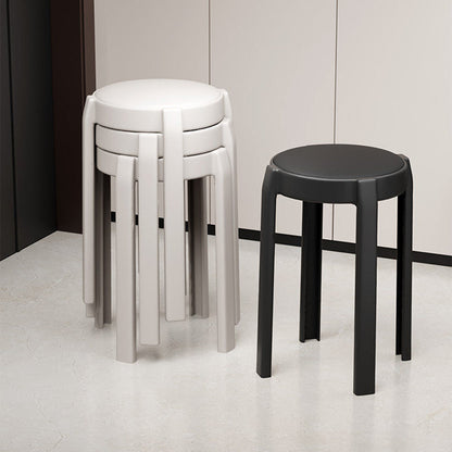 Modern Minimalist Round PU Leather PP Stackable Dining Chair Backrest Armrest For Dining Room & Kitchen
