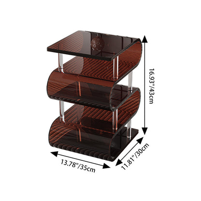 Contemporary Nordic Square Acrylic Storage Low Stool For Living Room