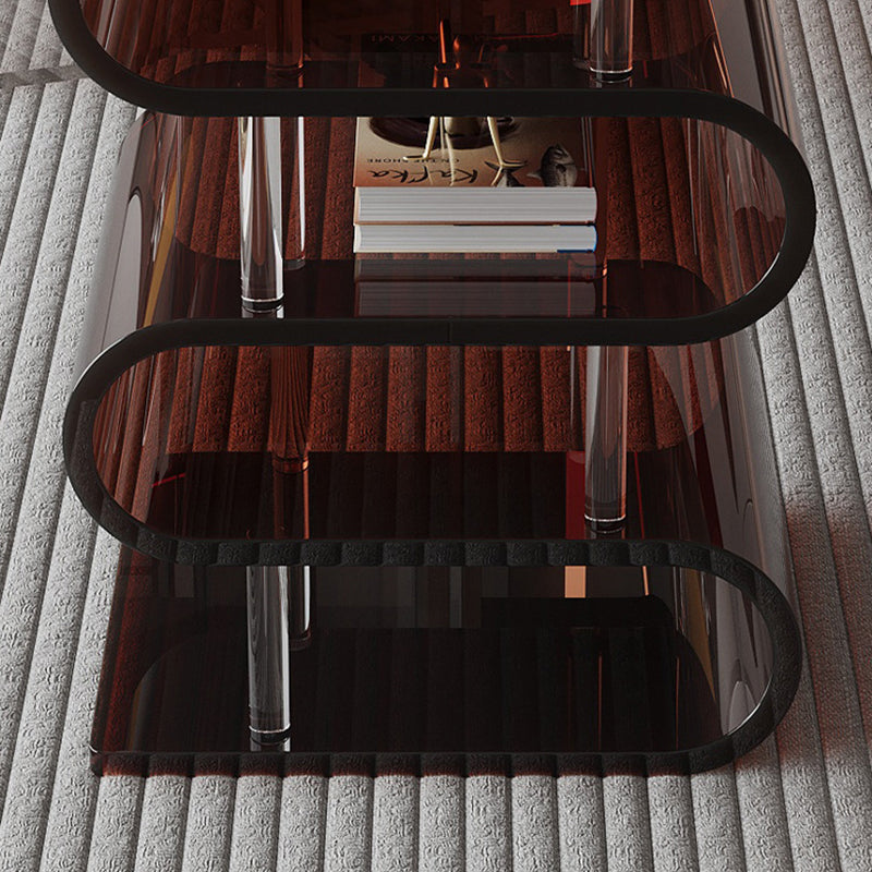 Contemporary Nordic Square Acrylic Storage Low Stool For Living Room