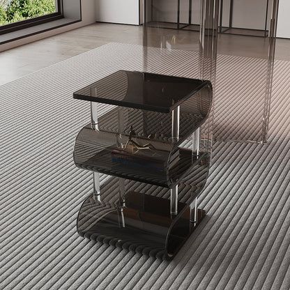 Contemporary Nordic Square Acrylic Storage Low Stool For Living Room