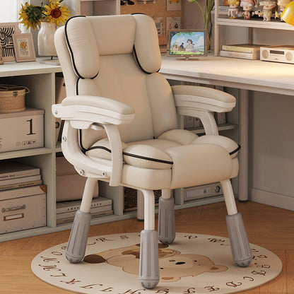 Modern Minimalist Square PU Leather Solid Wood Plywood Carbon Steel Height Adjustable Desk Chair Backrest Armrest For Home Office