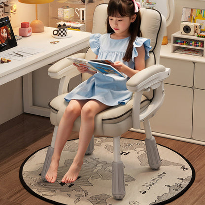 Modern Minimalist Square PU Leather Solid Wood Plywood Carbon Steel Height Adjustable Desk Chair Backrest Armrest For Home Office