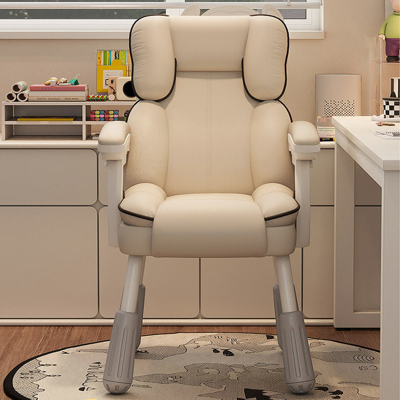 Modern Minimalist Square PU Leather Solid Wood Plywood Carbon Steel Height Adjustable Desk Chair Backrest Armrest For Home Office