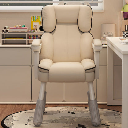 Modern Minimalist Square PU Leather Solid Wood Plywood Carbon Steel Height Adjustable Desk Chair Backrest Armrest For Home Office