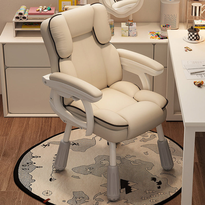 Modern Minimalist Square PU Leather Solid Wood Plywood Carbon Steel Height Adjustable Desk Chair Backrest Armrest For Home Office