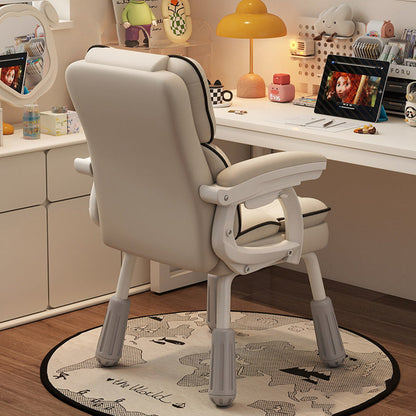 Modern Minimalist Square PU Leather Solid Wood Plywood Carbon Steel Height Adjustable Desk Chair Backrest Armrest For Home Office