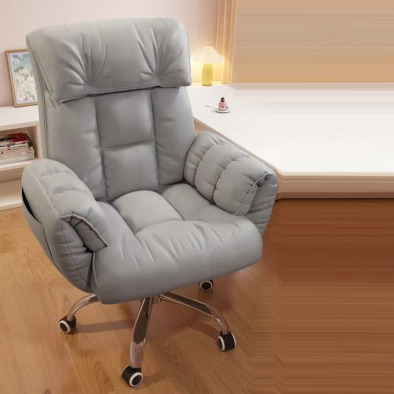 Modern Minimalist Square Rectangular Synthetic Fabric Plywood Steel Height Adjustable Swivel Desk Chair Backrest Armrest For Home Office