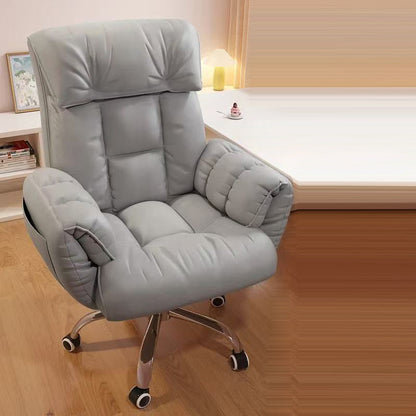 Modern Minimalist Square Rectangular Synthetic Fabric Plywood Steel Height Adjustable Swivel Desk Chair Backrest Armrest For Home Office