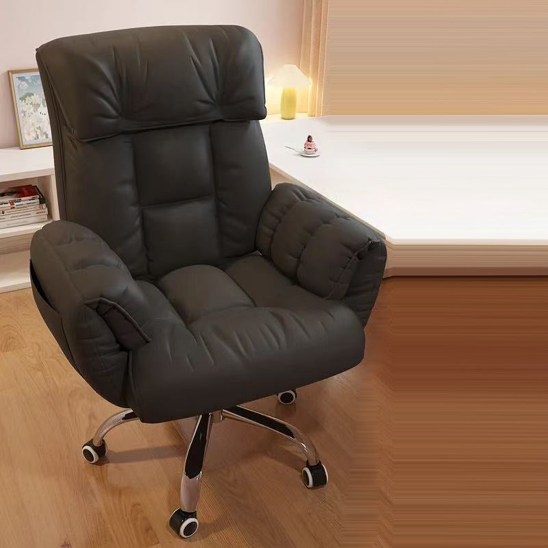 Modern Minimalist Square Rectangular Synthetic Fabric Plywood Steel Height Adjustable Swivel Desk Chair Backrest Armrest For Home Office