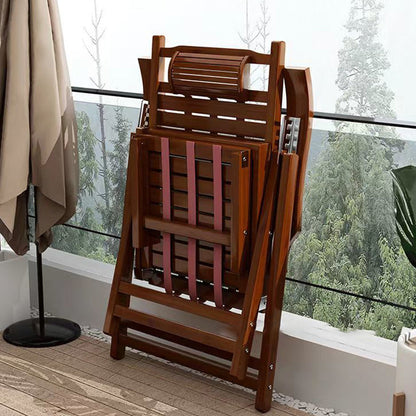 Traditional Chinese Rectangular Bamboo Wood Foldable Recliner Backrest Armrest For Living Room