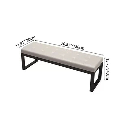 Modern Minimalist Rectangular Cat Scratch Leather Steel Bench For Entryways