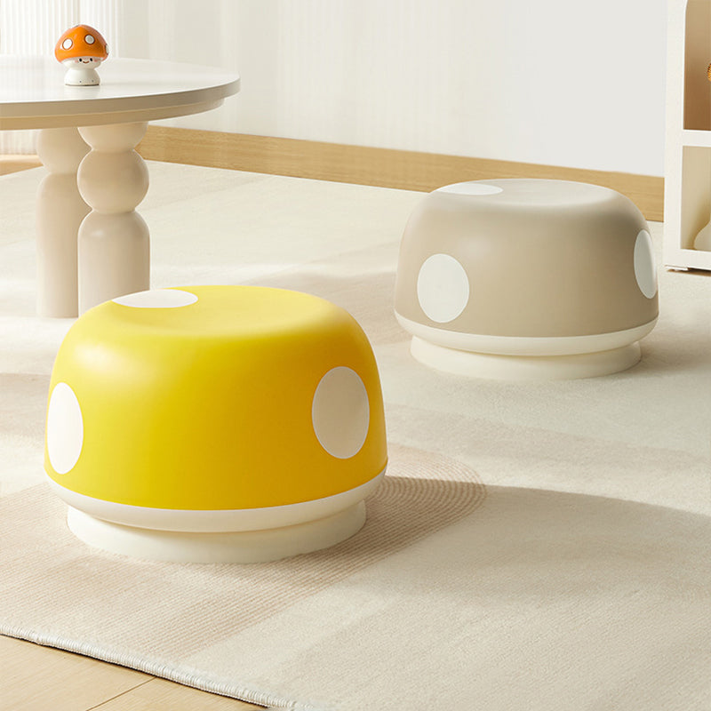 Contemporary Creative Kids PP Plastic Mushroom Shape Round Low Stool Stackable For Entryways, Living Room, Bedroom