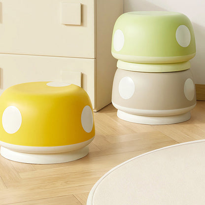 Contemporary Creative Kids PP Plastic Mushroom Shape Round Low Stool Stackable For Entryways, Living Room, Bedroom
