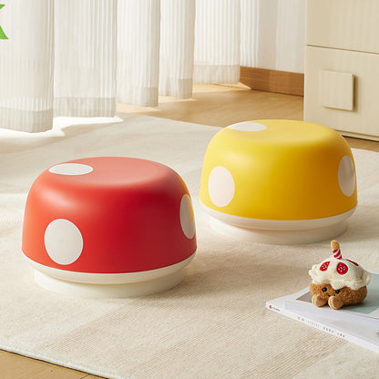 Contemporary Creative Kids PP Plastic Mushroom Shape Round Low Stool Stackable For Entryways, Living Room, Bedroom