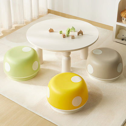 Contemporary Creative Kids PP Plastic Mushroom Shape Round Low Stool Stackable For Entryways, Living Room, Bedroom