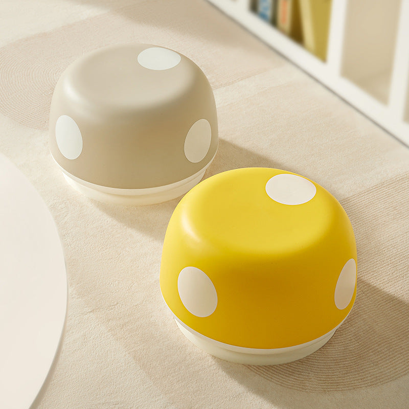 Contemporary Creative Kids PP Plastic Mushroom Shape Round Low Stool Stackable For Entryways, Living Room, Bedroom