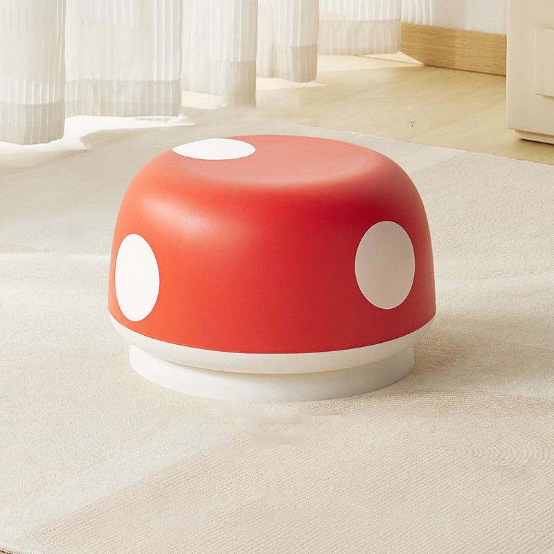 Contemporary Creative Kids PP Plastic Mushroom Shape Round Low Stool Stackable For Entryways, Living Room, Bedroom