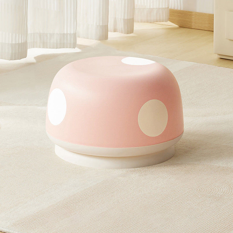 Contemporary Creative Kids PP Plastic Mushroom Shape Round Low Stool Stackable For Entryways, Living Room, Bedroom