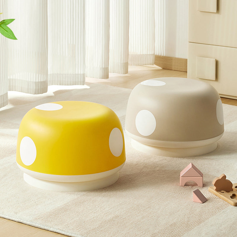 Contemporary Creative Kids PP Plastic Mushroom Shape Round Low Stool Stackable For Entryways, Living Room, Bedroom