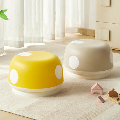 Contemporary Creative Kids PP Plastic Mushroom Shape Round Low Stool Stackable For Entryways, Living Room, Bedroom