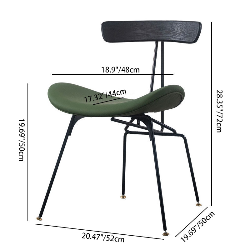 Contemporary Industrial Iron Bent Plywood PU Leather Ants Dining Chair Backrest Armless For Dining Room