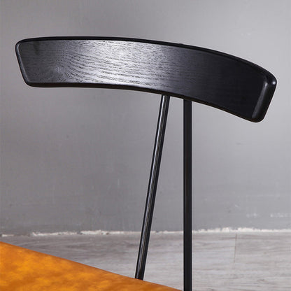 Contemporary Industrial Iron Bent Plywood PU Leather Ants Dining Chair Backrest Armless For Dining Room