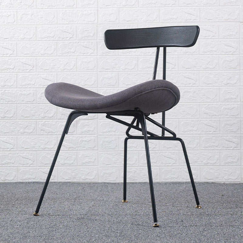 Contemporary Industrial Iron Bent Plywood PU Leather Ants Dining Chair Backrest Armless For Dining Room