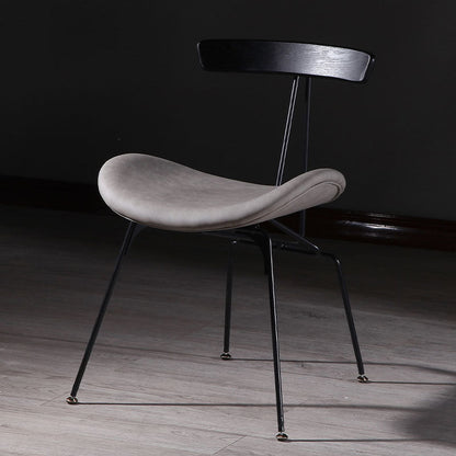 Contemporary Industrial Iron Bent Plywood PU Leather Ants Dining Chair Backrest Armless For Dining Room