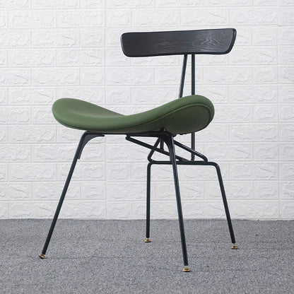 Contemporary Industrial Iron Bent Plywood PU Leather Ants Dining Chair Backrest Armless For Dining Room