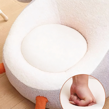 Contemporary Creative Kids Avocado-shaped Penguin-shaped Sponge Sherpa Fabric Accent Chair Backrest Armless For Living Room