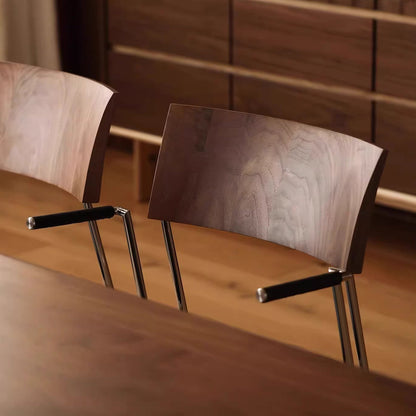 Traditional Vintage Square Microfiber Leather Plywood Stainless Steel Dining Chair For Dining Room
