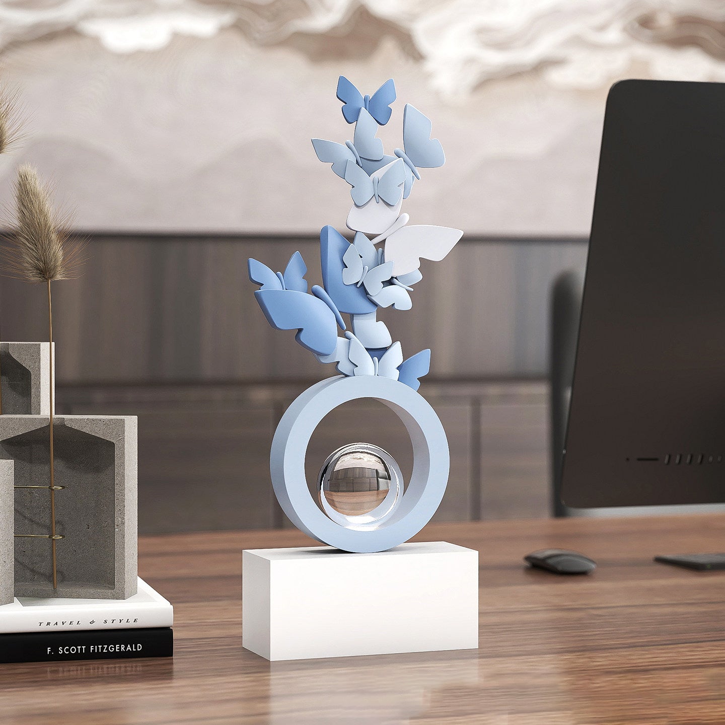 Modern Art Deco Resin Butterfly-shaped Table Decor For Living Room & Entryway